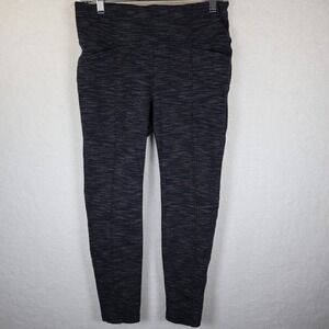 Athleta Black Grey Marled High Rise Pocket Leggings Athleisure Size M